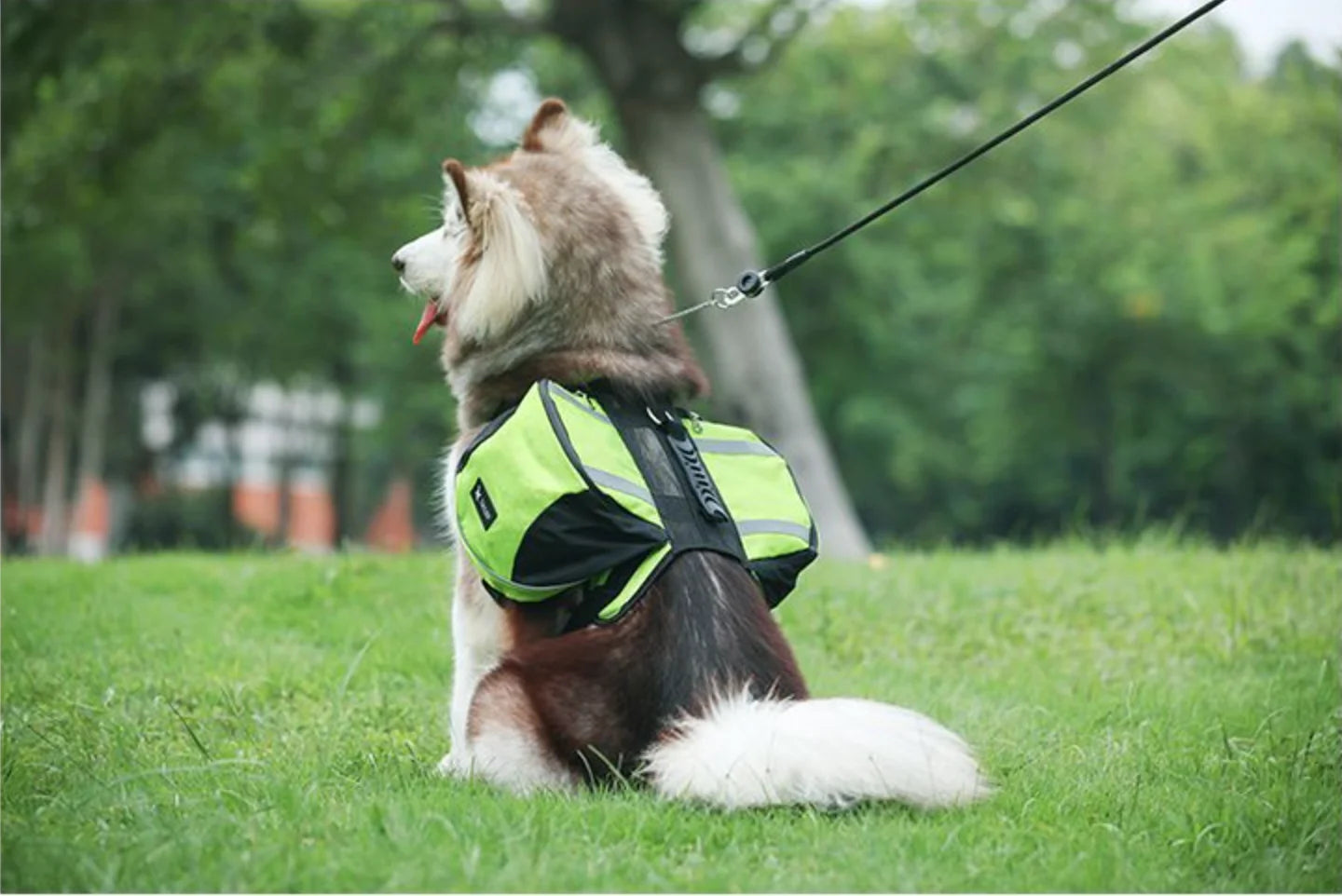 Dog Reflective Adjustable Saddle Bag Harness Carrier 