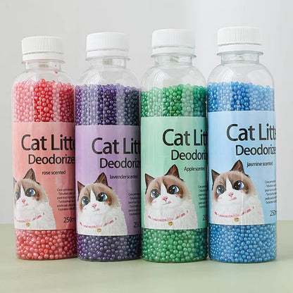 250ml Cat Litter Deodorizing Beads with Activated Carbon for Odor Absorption - Essential Cleaning Supplies for Kittens