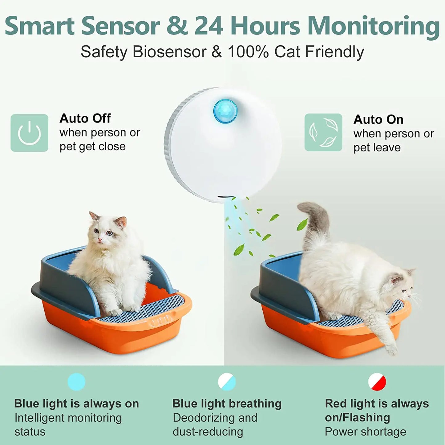 Smart Cat Odor Purifier for Cat Litter Box Deodorizer Pet Toilet Air Purifier Dog Cat Litter Deodorant Pet Supplies
