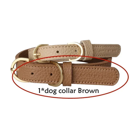 Collar Leash Set Leather Comfortable Dog Collar