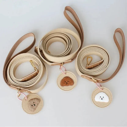 Collar Leash Set Leather Comfortable Dog Collar