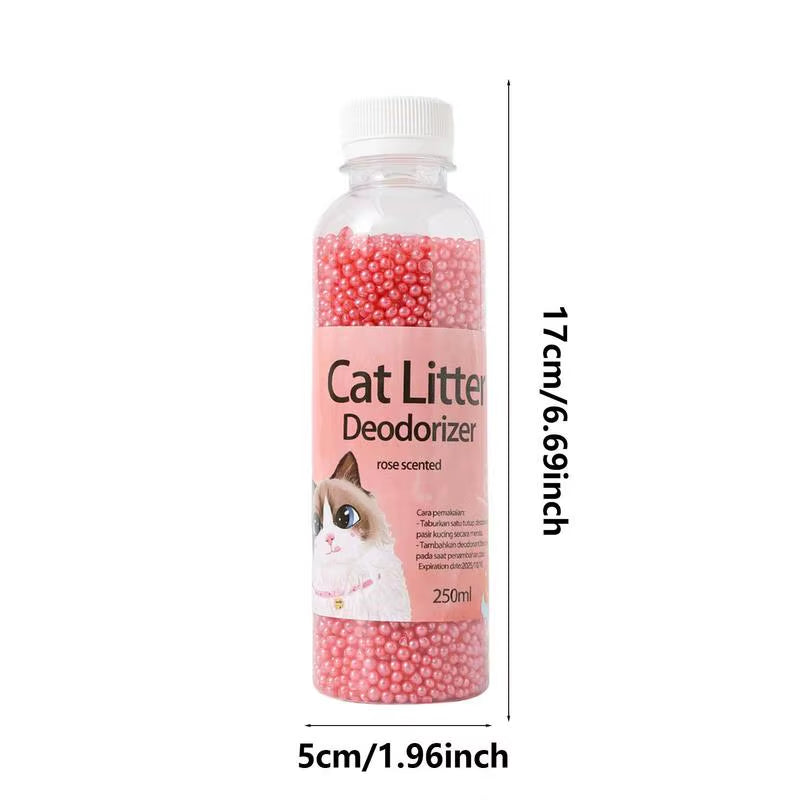 250ml Cat Litter Deodorizing Beads with Activated Carbon for Odor Absorption - Essential Cleaning Supplies for Kittens