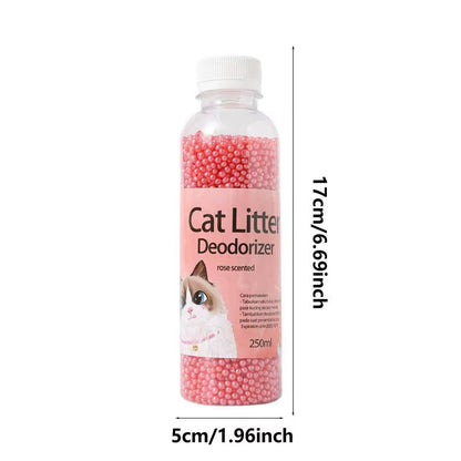 250ml Cat Litter Deodorizing Beads with Activated Carbon for Odor Absorption - Essential Cleaning Supplies for Kittens