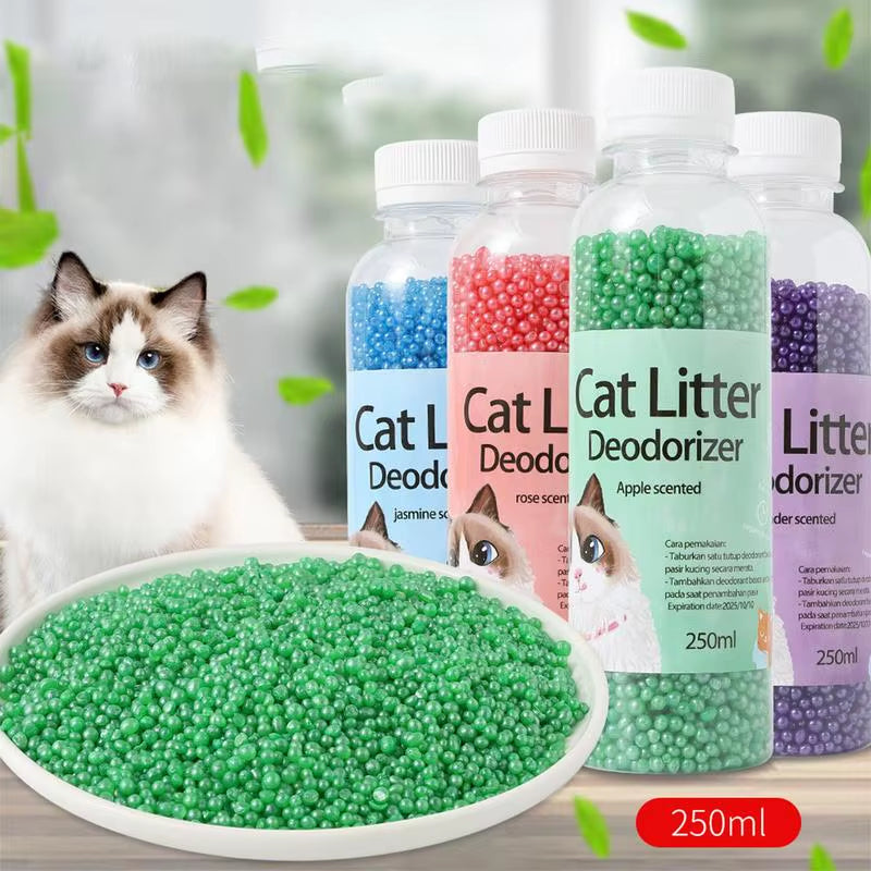 250ml Cat Litter Deodorizing Beads with Activated Carbon for Odor Absorption - Essential Cleaning Supplies for Kittens