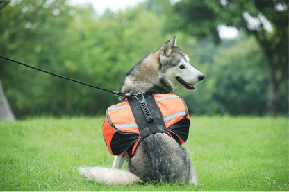 Dog Reflective Adjustable Saddle Bag Harness Carrier 